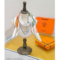 Spot Bulk Hermes Bouquets Final Silk Square Scarf 90x90cm 1175 White 2025