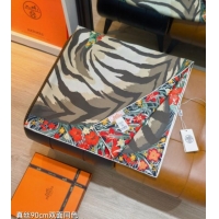 Luxury Cheap Hermes Tiger Tyger Silk Square Scarf 90x90cm 1175 Black 2025