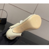 Good Looking Valentino Drip Rose Heel Sandals 10.5cm in Calfskin Leather White 1028007