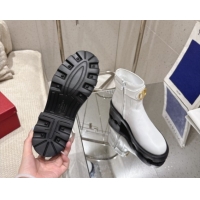 Top Grade Valentino VLogo Signature Strap Heel Ankle Boots 5.5cm in Calfskin Leather White 1028010