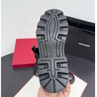 Best Product Valentino Rockstud Strap Heel Ankle Boots 5.5cm in Calfskin Leather Brown 1028018