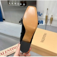 Durable Valentino VALET DU ROI Heel Ankle Boots 6.5cm in Goatskin Leather with Bow Black/Brown 1104089