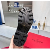 Popular Style Valentino Rockstud Strap Thigh High Boots in Calfskin Leather Black 1104092