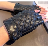 Buy Cheap Chanel Lambskin and Cashmere Gloves with CC 0111 Black 2024