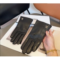 Inexpensive Chanel Lambskin and Cashmere Gloves with Metal-Tone CC 1023 Black 2024