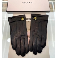 Fashion Discount Chanel Lambskin Gloves with CC Strap 1023 Black 2024