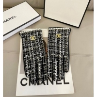 Most Popular Chanel Tweed Gloves with Pearls CC L 3115 Black 2024