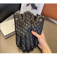 Luxury Discount Chanel Quilted Lambskin Gloves with Chain C1022 2024