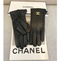 Popular Style Chanel Lambskin and Cashmere Gloves with Stone CC 1129 Black 2024