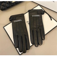 Buy Discount Chanel Lambskin Gloves with White CHANEL 1129 Black 2024