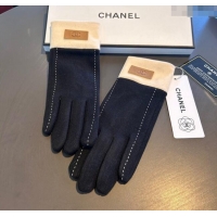 Cheap Price Chanel Wool and Cashmere Lining Gloves with CC 1129 Band Black 2024
