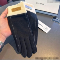 Cheap Price Chanel Wool and Cashmere Lining Gloves with CC 1129 Band Black 2024