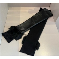 Modern Classic Chanel Lambskin Long Gloves with Lace 1111 Black 2025