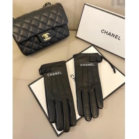 Classic Discount Chanel Lambskin Gloves with Logo Print 1111 Black 2025