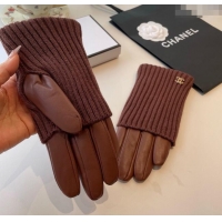 Market Sells Chanel Knit, Lambskin and Cashmere Gloves 1111 Brown 2025