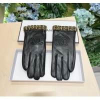 Shop Cheap Chanel Lambskin Gloves with Chain CH111305 Black 2025