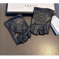 Big Discount Gucci Lambskin Short Gloves with GG 0111 Black 2024
