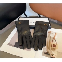 Discount Gucci Lambskin and Cashmere Gloves with GG 1023 Black 2024