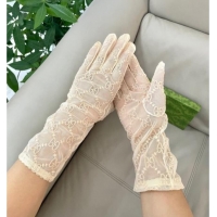Promotional Gucci GG Mesh Gloves G111209 Beige 2025