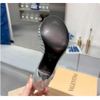 Purchase Valentino Heart Calfskin Leather Heel Sandals 10cm Silver 2025 VLTN121501 1215031