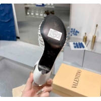 Best Price Valentino Heart Calfskin Leather Heel Sandals 10cm White 2025 VLTN121501 1215032