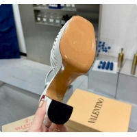 Good Quality Valentino Heart Calfskin Leather Platform Sandals 11cm White 2025 VLTN121501 1215033