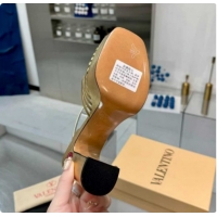 Pretty Style Valentino Heart Calfskin Leather Platform Sandals 11cm Gold 2025 VLTN121501 1215034