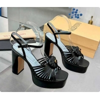 Low Price Valentino Heart Calfskin Leather Platform Sandals 11cm Black VLTN121501 1215036