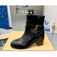Pretty Style Valentino VLogo Signature Strap Heel Ankle Boots 7cm in Calfskin Leather Black VLTN121502 1215056