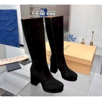 Big Discount Valentino FAWCETTE Platform High Boots 10cm in Suede Black 1215059