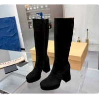 Big Discount Valentino FAWCETTE Platform High Boots 10cm in Suede Black 1215059