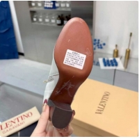 Perfect Valentino PATTIE Heel Booties 8cm in Calfskin Leather with Buckle White 1215071