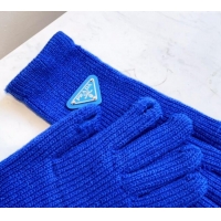 Famous Brand Prada Knit Gloves 0111 Blue 2024
