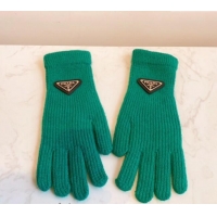 Big Discount Prada Knit Gloves 0111 Green 2024