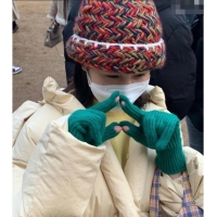 Big Discount Prada Knit Gloves 0111 Green 2024