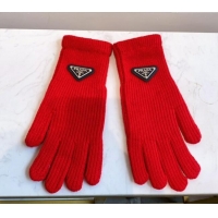 Top Quality Prada Knit Gloves 0111 Red 2024