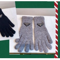 Buy Inexpensive Prada Knit Gloves 0111 Grey 2024