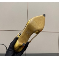 Super Quality Valentino VLogo Signature Slingbacks Pump 8.5cm in Laminated Nappa Leather with Pearls and Strass Gold 121