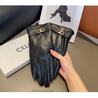 Big Discount Celine Lambskin Gloves with Logo 1022 Black 2024