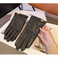 Discount Dior Leather and Cashmere Gloves with Signature 1023 Black 2024