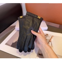 Discount Dior Leather and Cashmere Gloves with Signature 1023 Black 2024