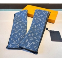 Top Design Louis Vuitton Denim Fingerless Long Gloves 1023 Blue 2024