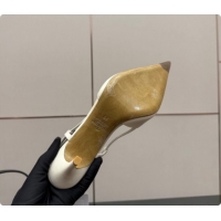 Popular Style Valentino VLogo Signature Slingbacks Pump 8.5cm in Nappa Leather with Strass White 1215078