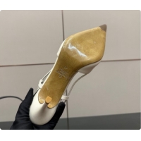 Good Quality Valentino VLogo Signature Slingbacks Pump 8.5cm in Calfskin Leather White Upper 1215083