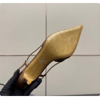 Popular Style Valentino VLogo Signature Slingbacks Pump 8.5cm in Calfskin Leather Bronze 1215088