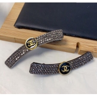 Top Quality Chanel Strass Hair Clip 0723 Black 2025 (Pair)