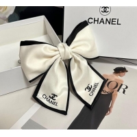 Luxury Discount Chanel Logo Bow Hair Clip 0723 White 2025