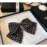 Good Product Chanel CC Allover Bow Hair Clip 0723 Black 2025