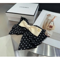 Trendy Design Chanel Dotted Bow Hair Clip 0723 Black/Beige 2025