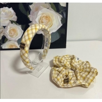 New Fashion Miu Miu Plaid Hairring and Hair Clip Set 3126 Yellow 2025